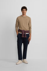 Silbon Camisola cl&aacute;ssico de gola redonda Tostado