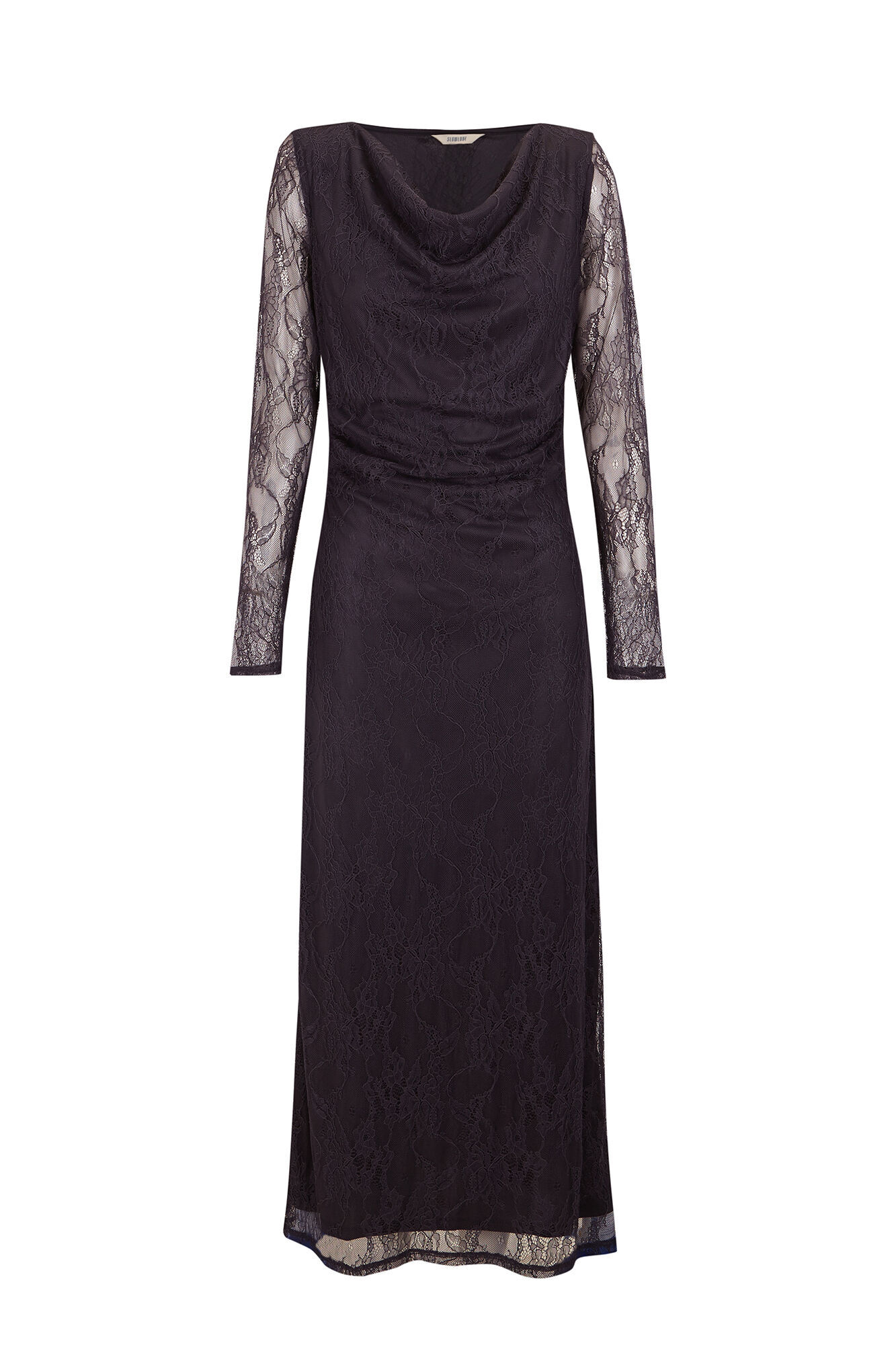 Slowlove Vestido longo de renda Cinzento