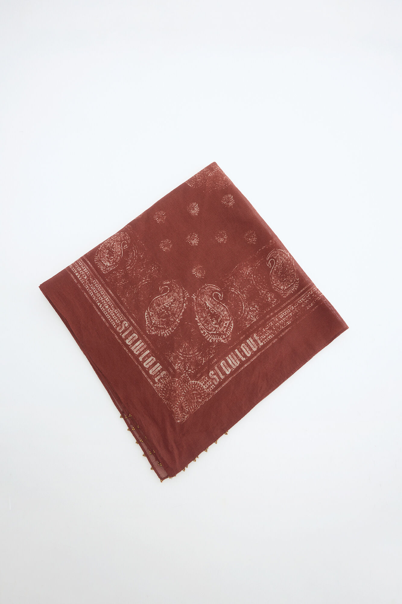 Slowlove Bandana bordada Estampado marr&oacute;n
