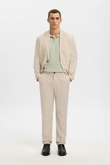 Selected Cal&ccedil;a de linho de vestir Tostado