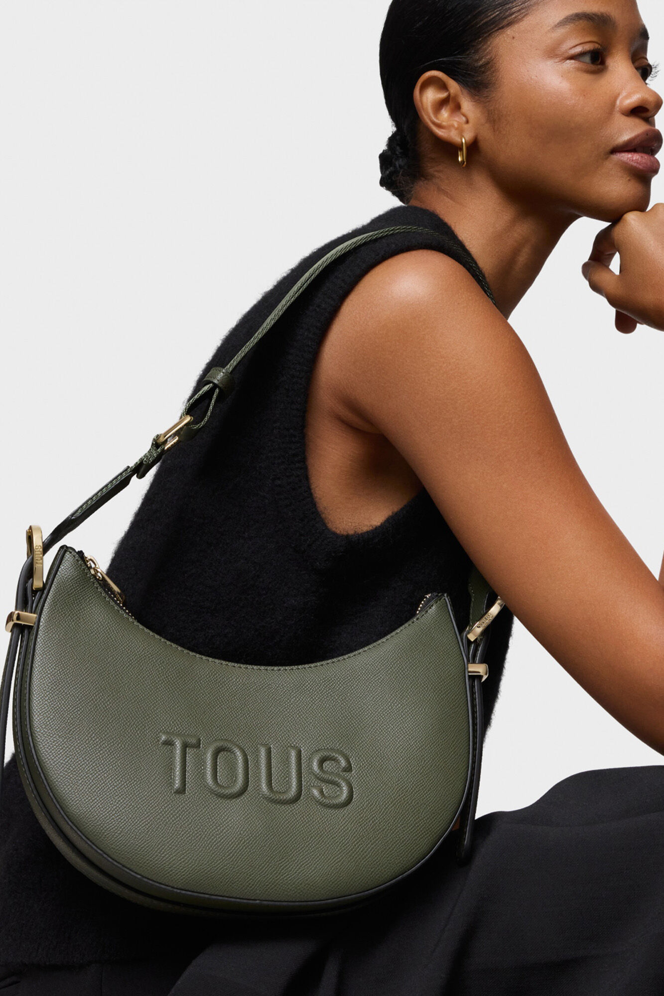 Tous TOUS Brenda medium khaki crossbody (bag) shoulder bag Kaki