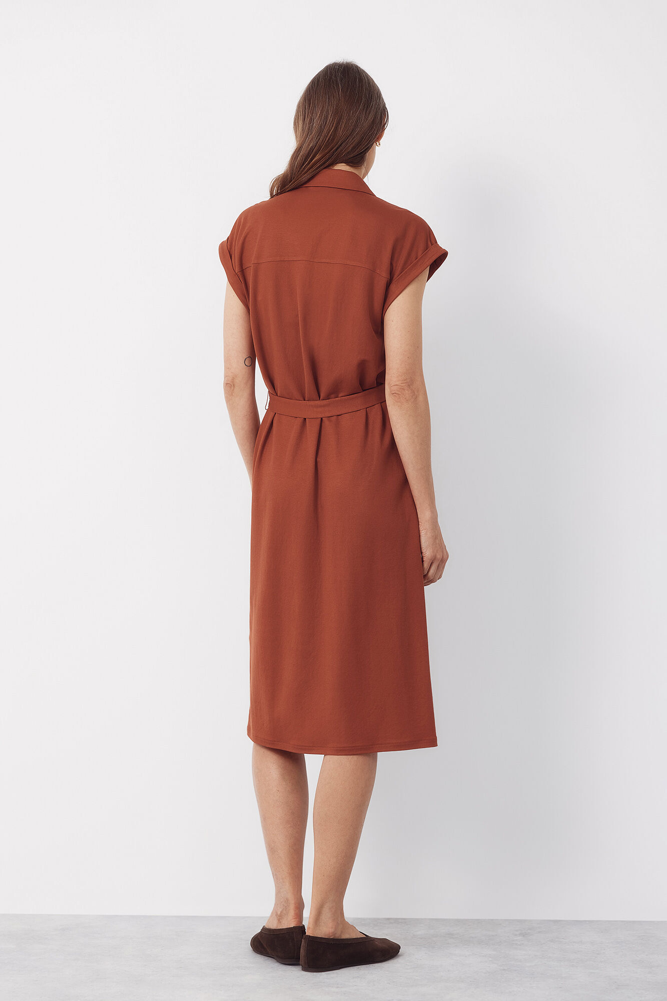 Cortefiel Shirt dress Brown