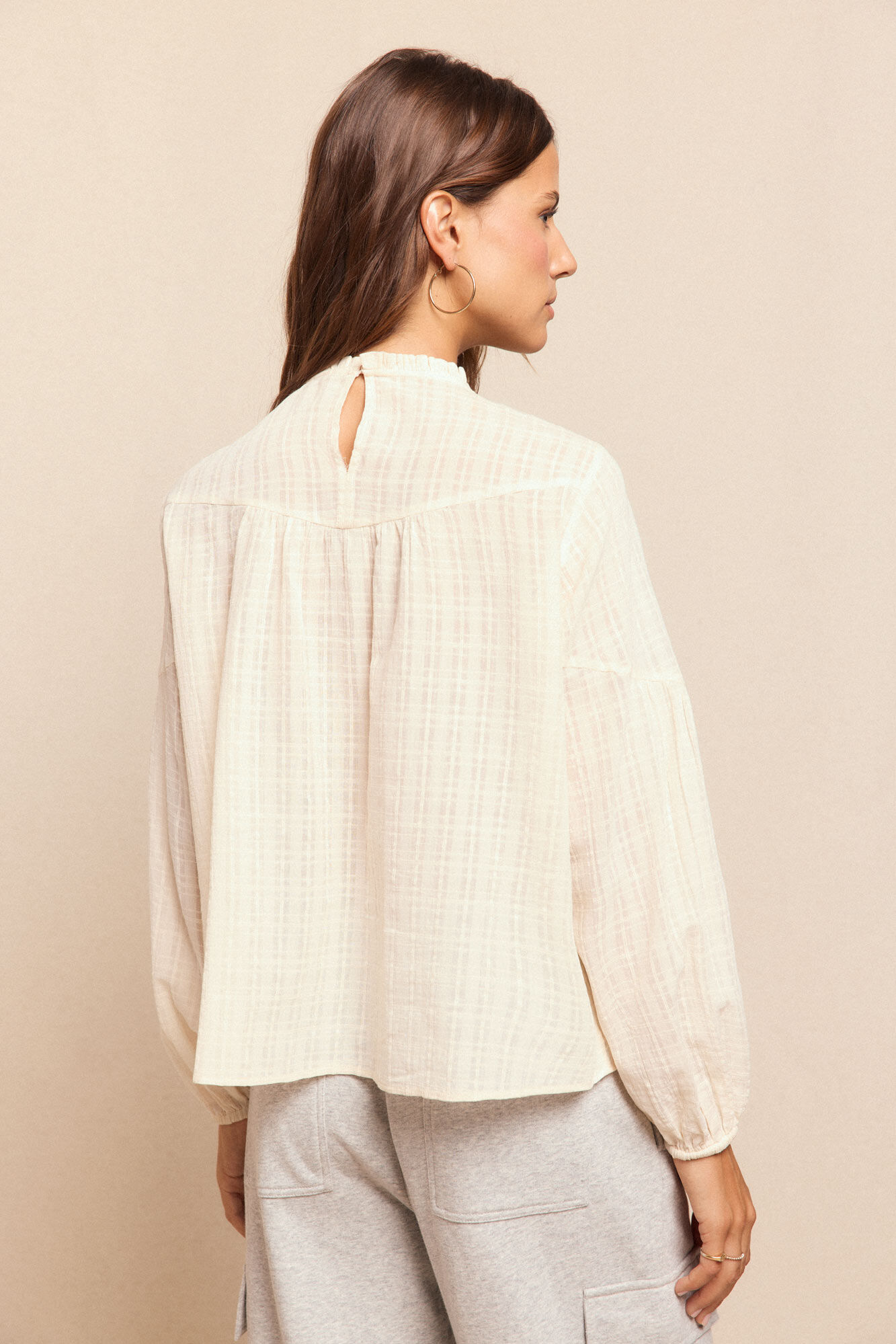 Slowlove Blusa puntillas Marfil