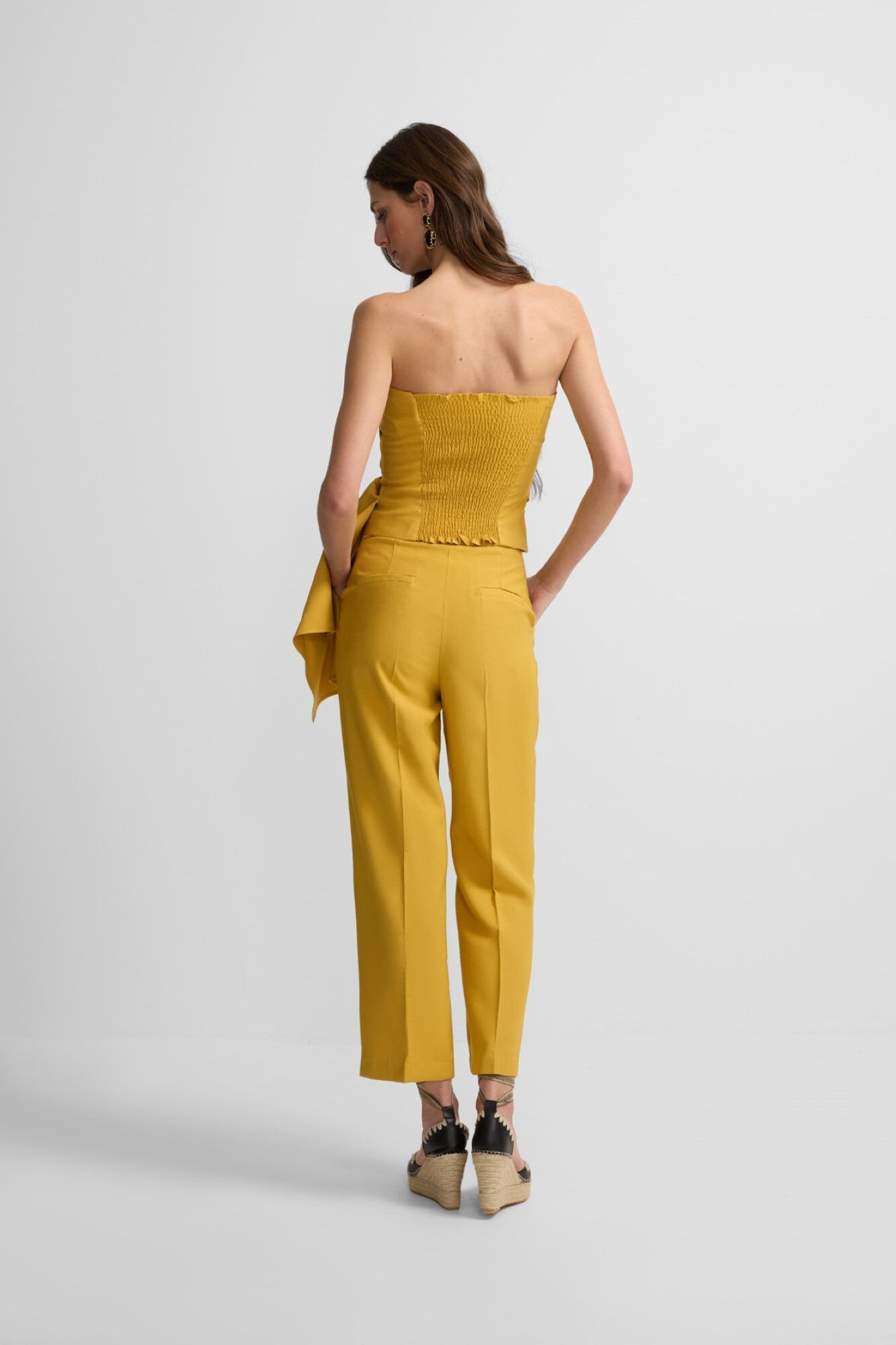 Silbon Cal&ccedil;as plissadas Amarelo