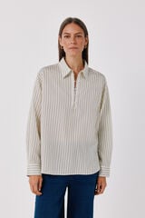 Cortefiel Camisa de riscas fluida Impress&atilde;o