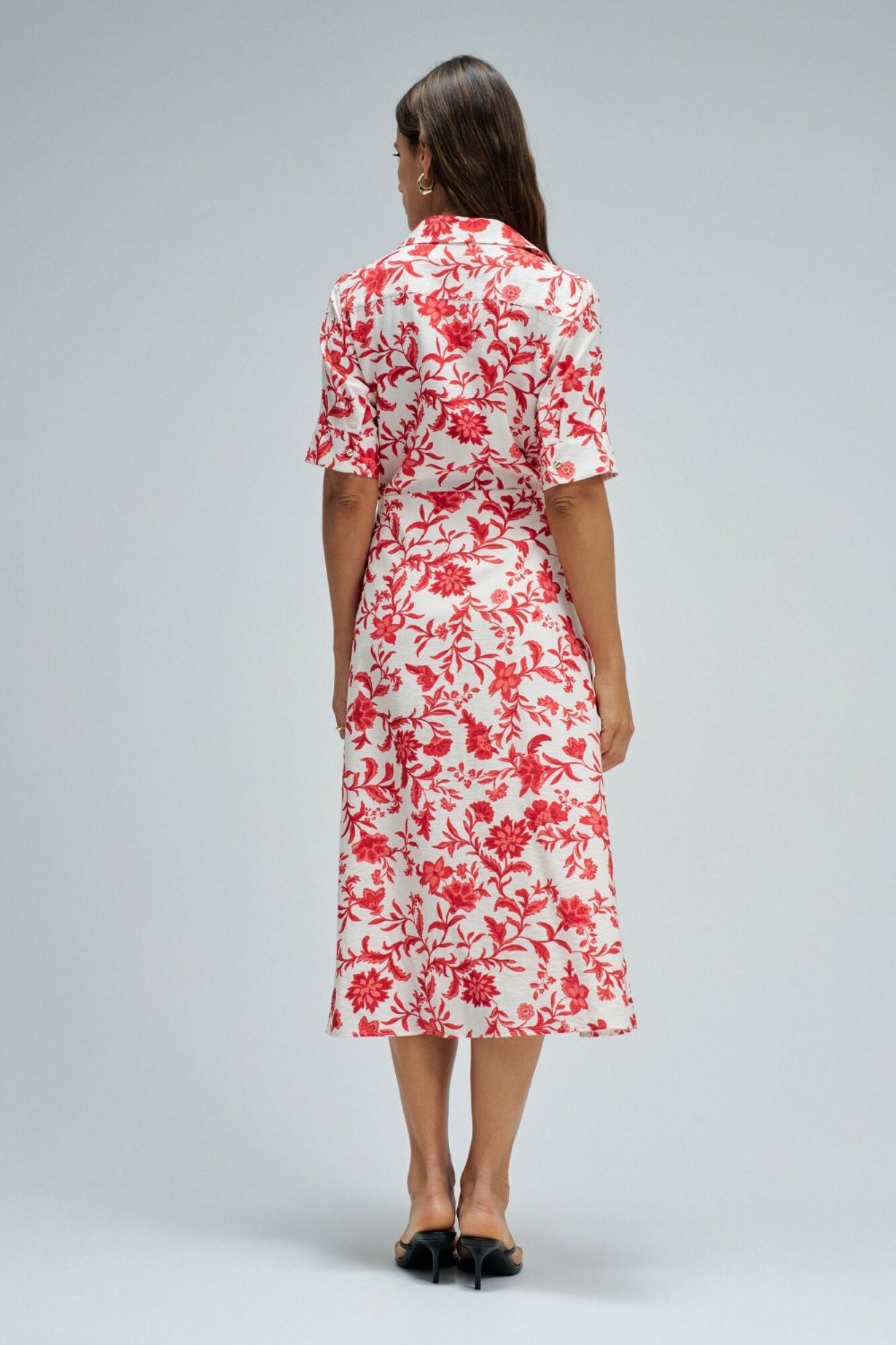 Salsa Jeans Floral shirt dress Red