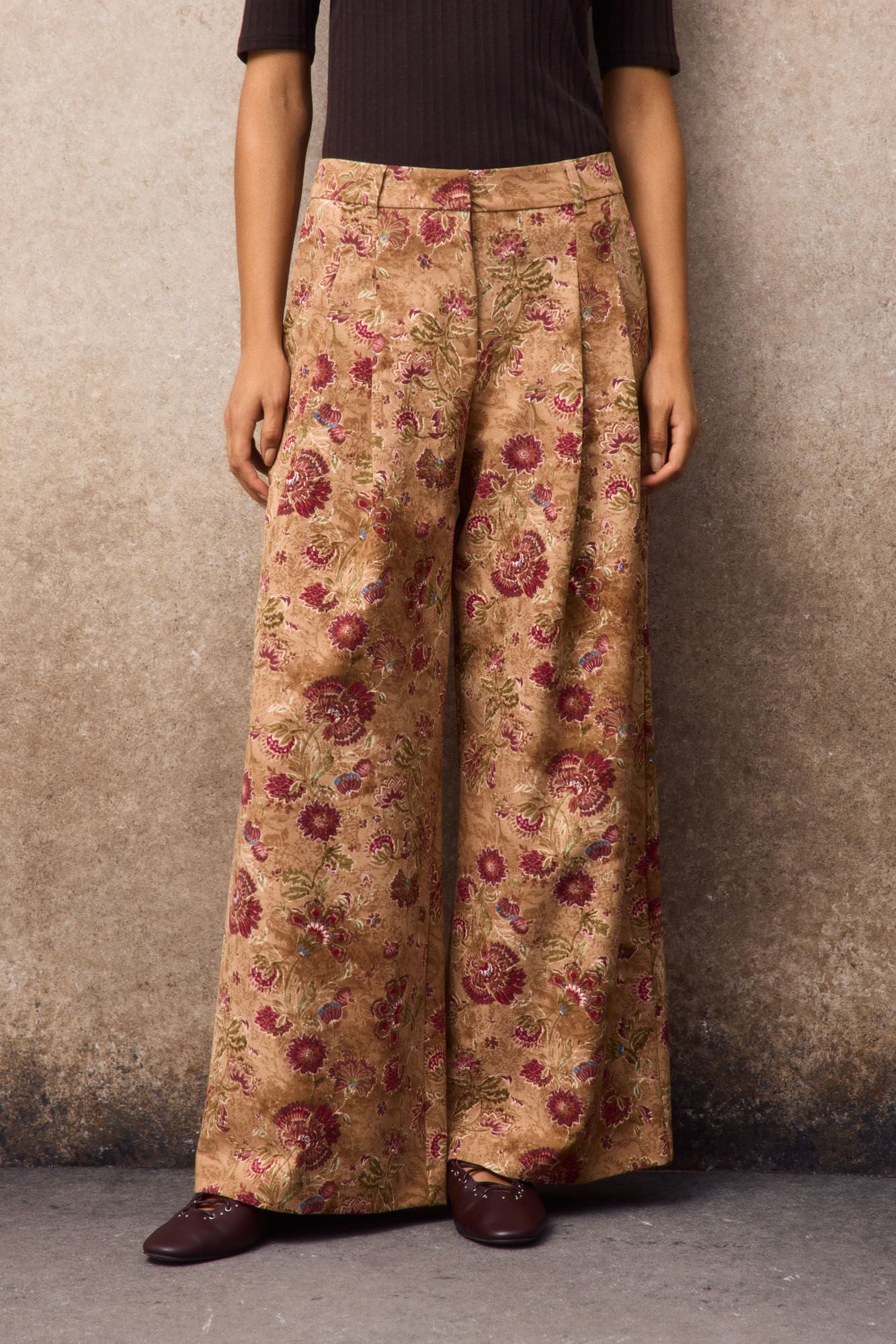Slowlove Cal&ccedil;a de pregas estampada