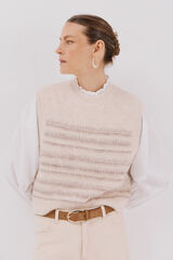 Cortefiel jersey-knit vest Ivory