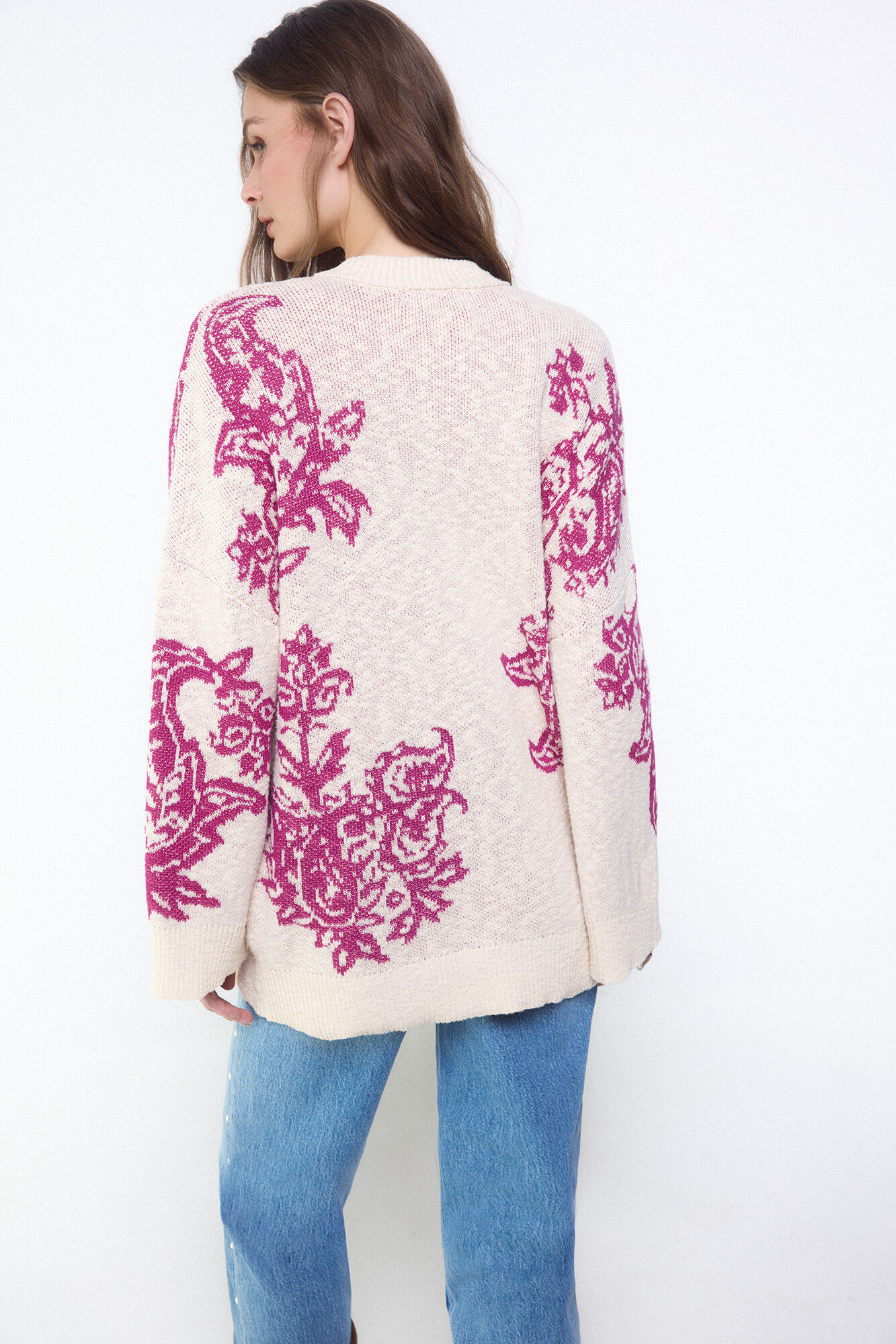 Slowlove Jersey calado capucha Estampado blanco