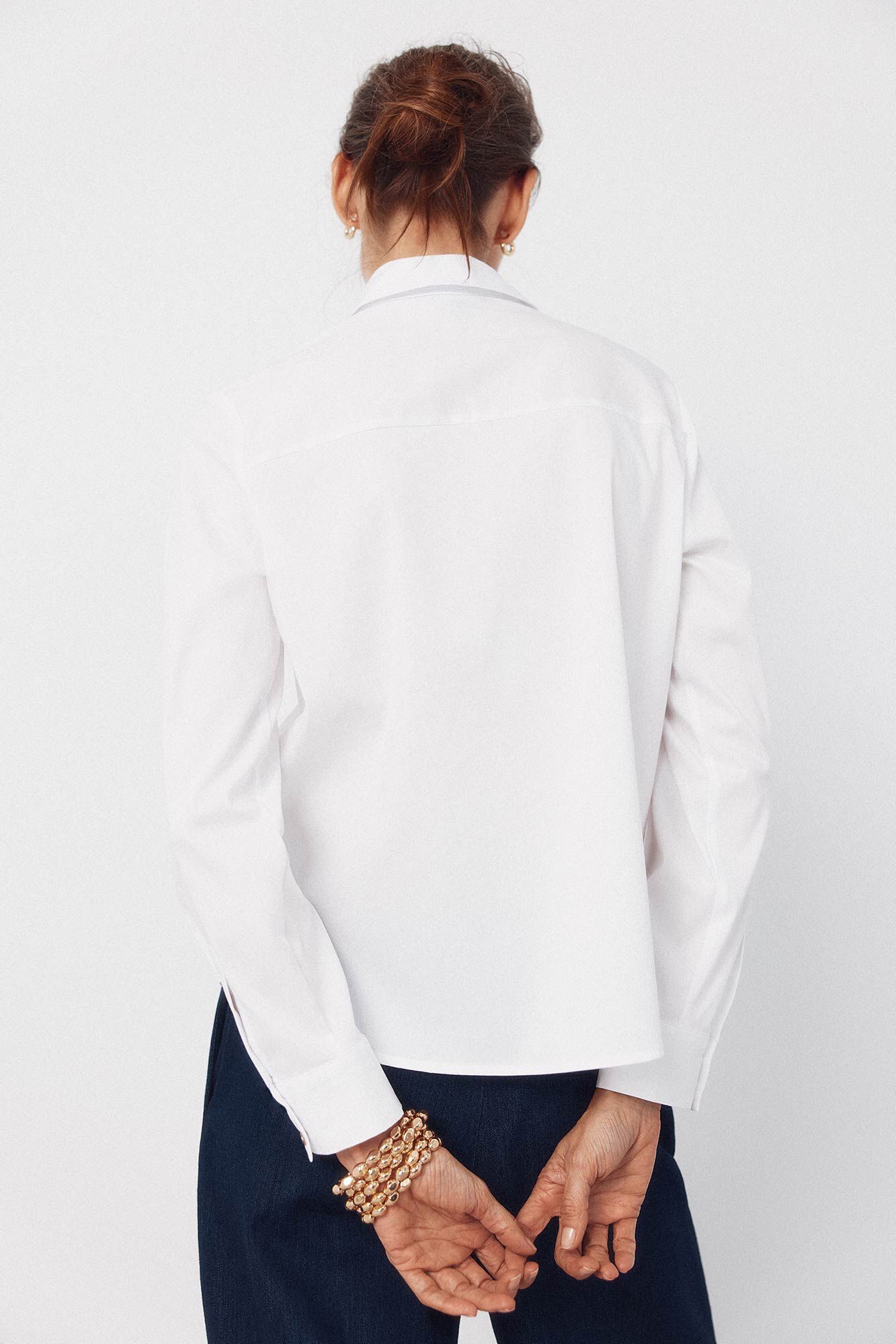 Cortefiel Poplin shirt White