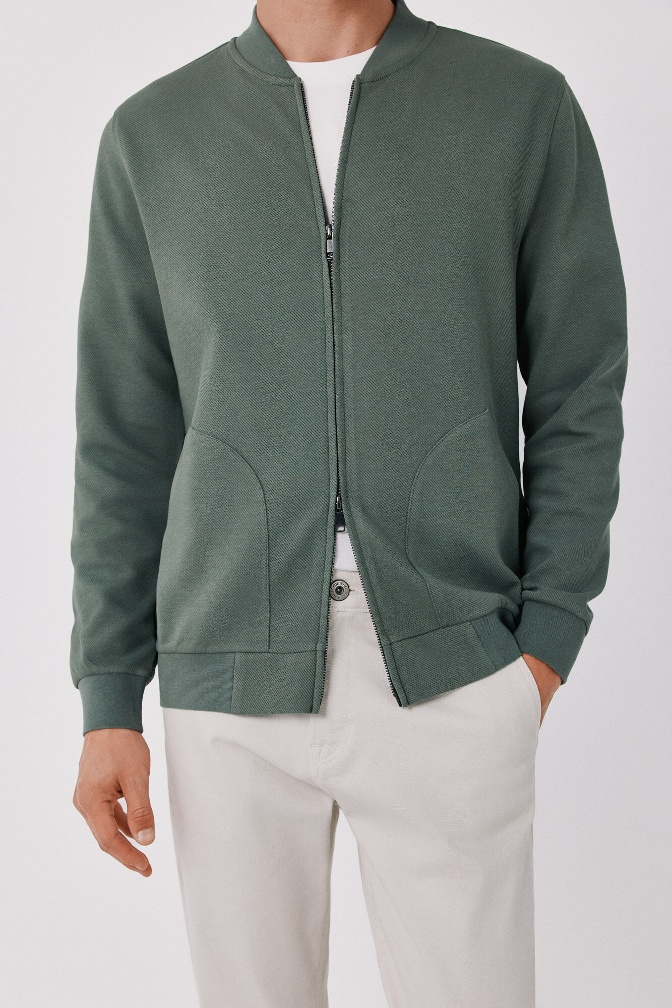 Cortefiel Structure cardigan Kaki
