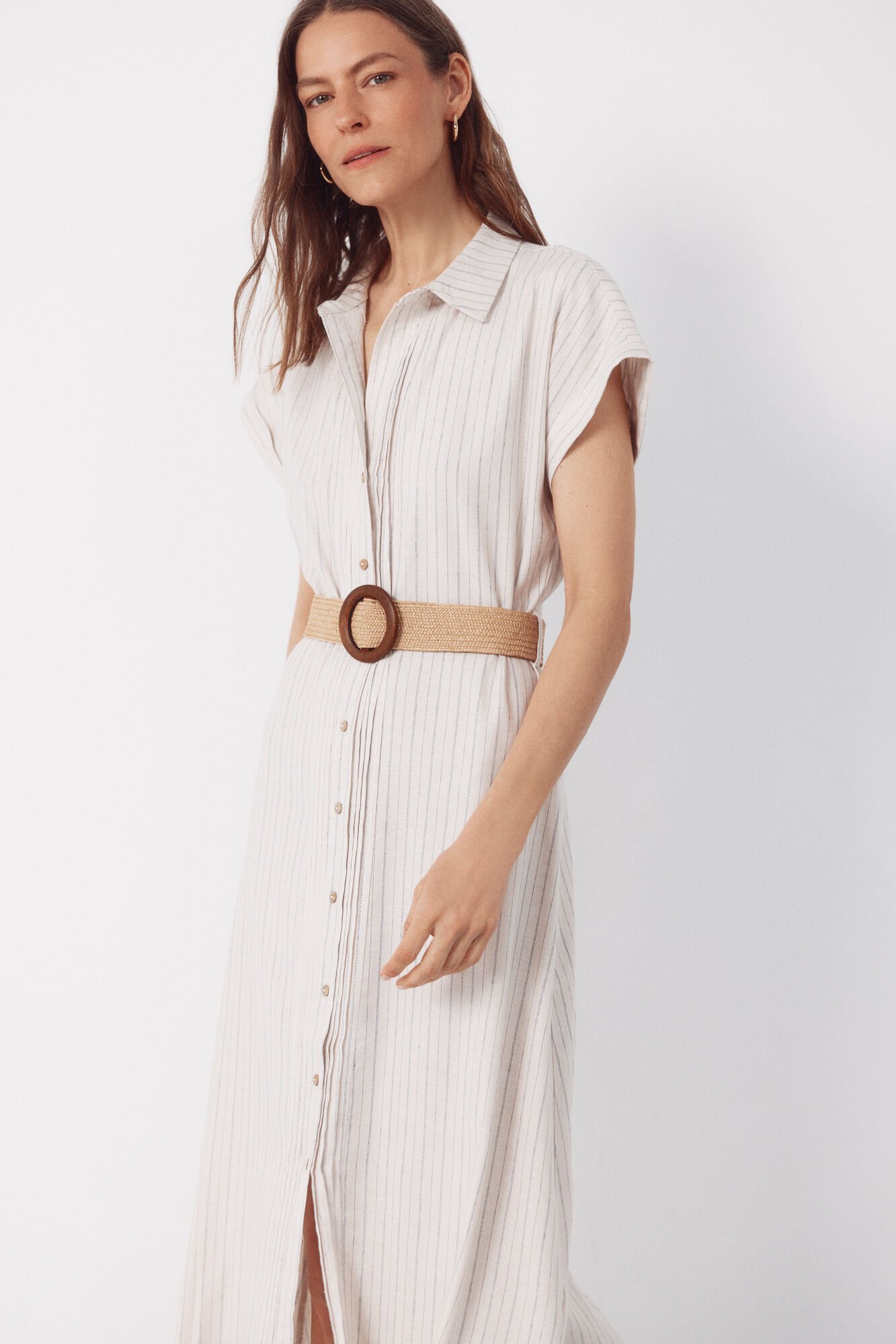 Cortefiel Linen trousers Printed white