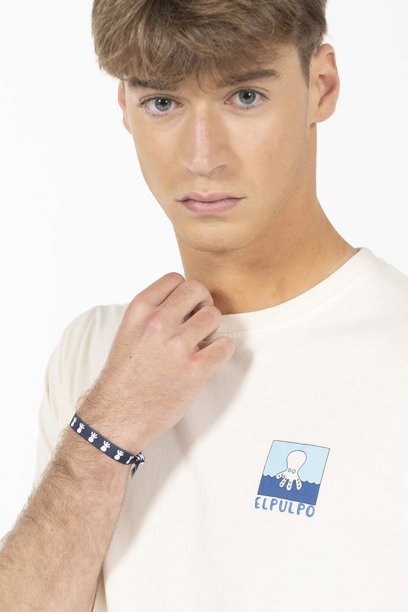 elPulpo Circular landscape print T-shirt Ivory