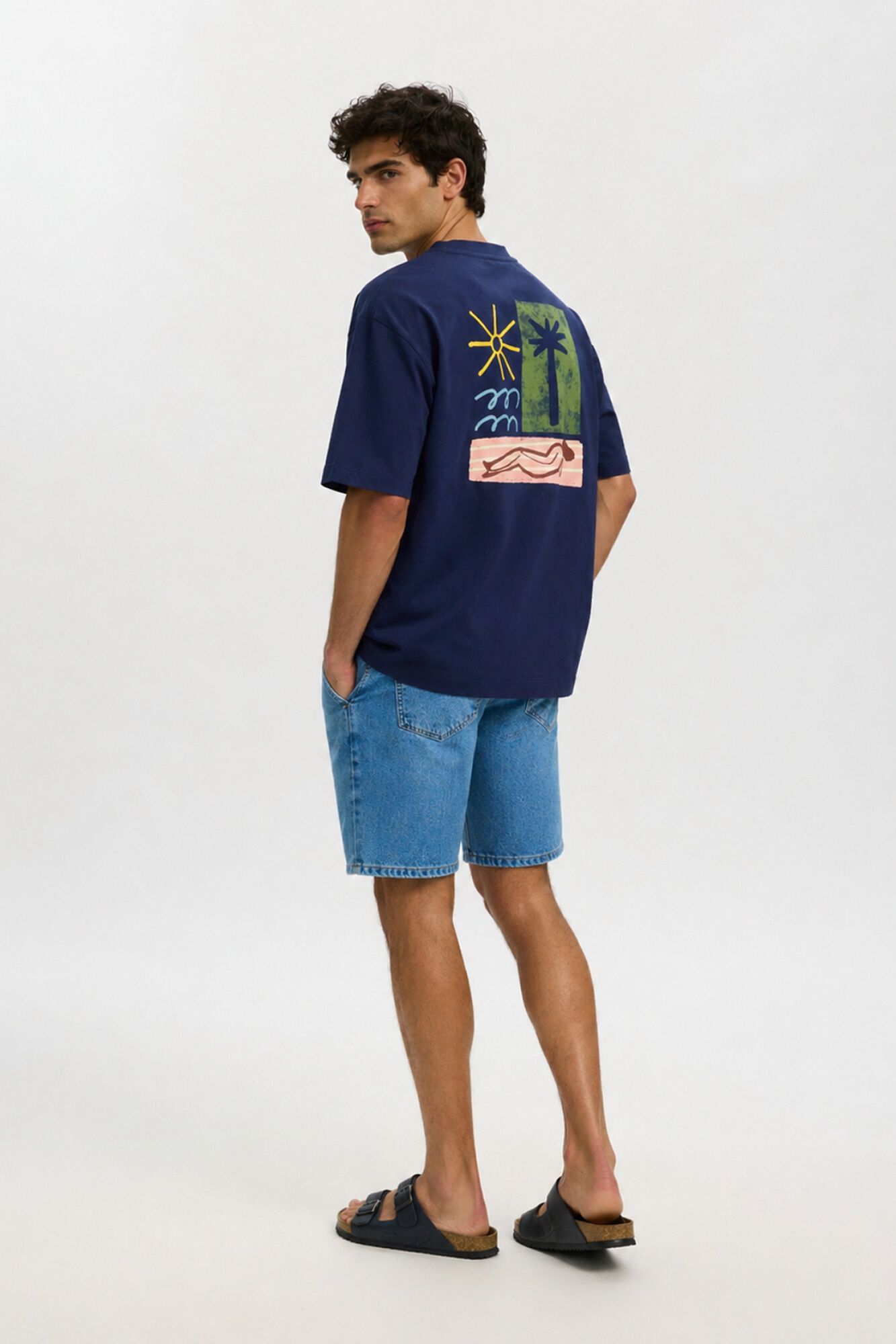 Selected Relaxed short-sleeved T-shirt Navy