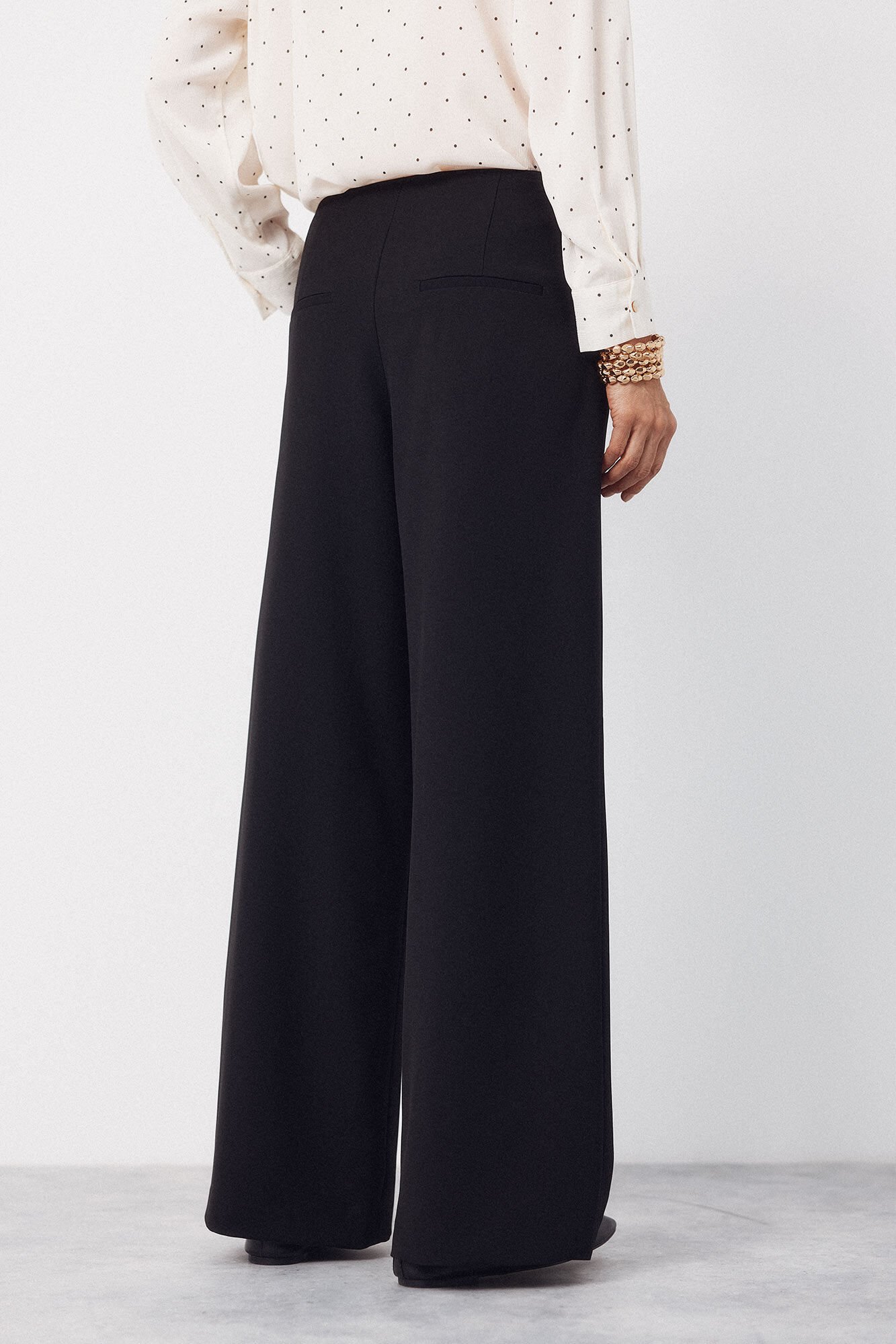 Cortefiel Tailored trousers with buttons Black