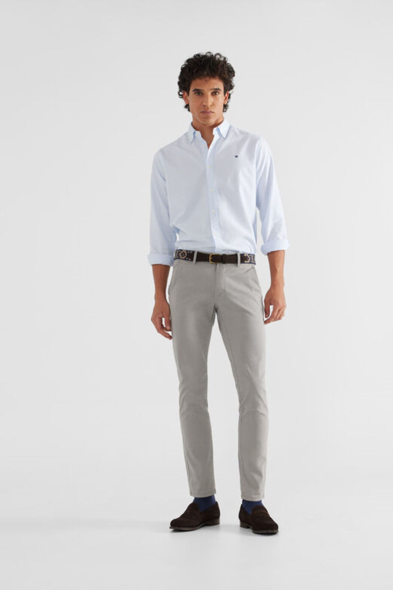 Silbon Mid-grey casual chinos Grey