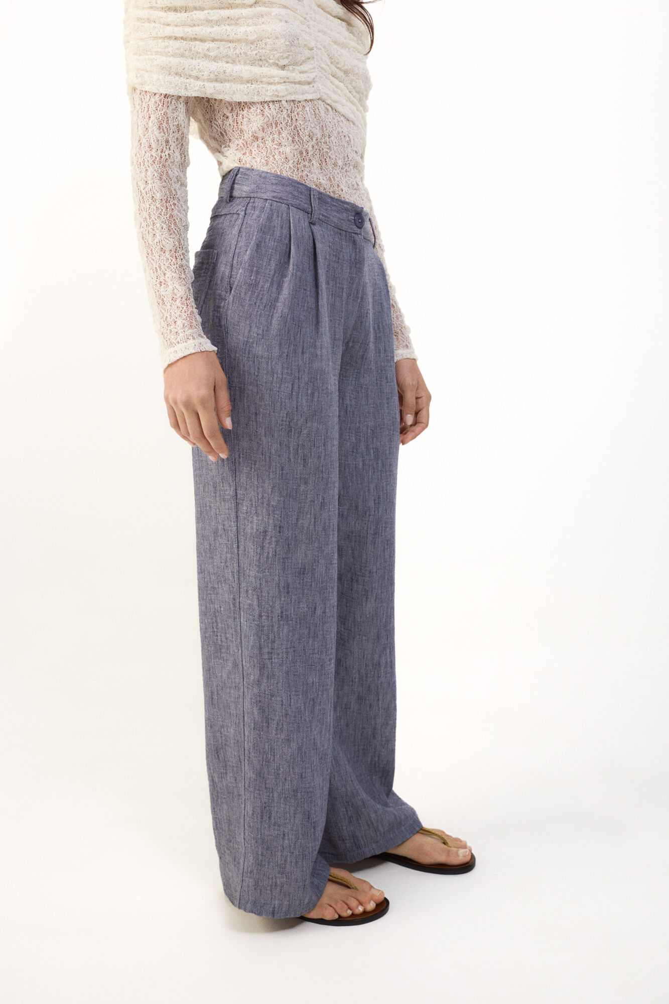 Slowlove Pantal&oacute;n flu&iacute;do &iacute;ndigo Azul