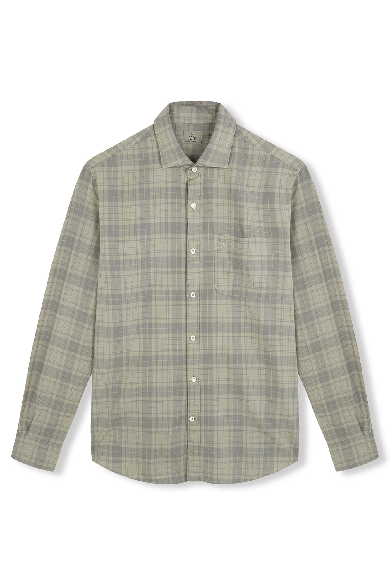 OOTO Camisa xadrez tingida Verde