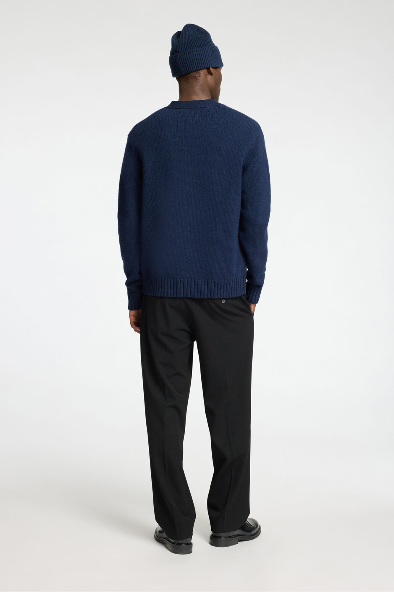 Selected V neck wool cardigan Navy