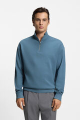 HUGO Sweatshirt com fecho-&eacute;clair Azul