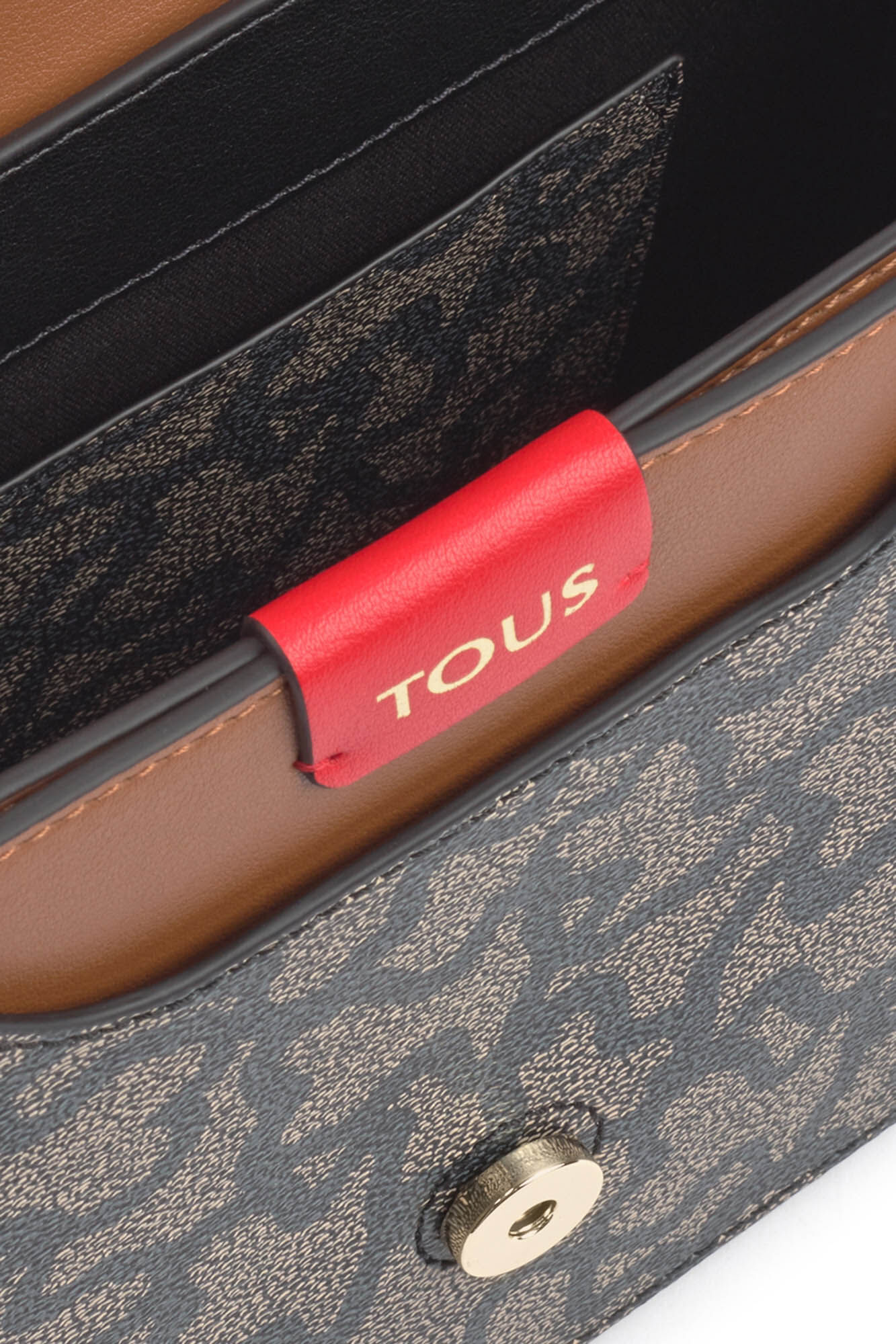 Tous Bandolera mediana beige y negra Kaos Icon Multicolor