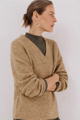 Cortefiel Jersey jaspeado pico Beige