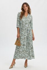 Selected Vestido largo estampado Verde