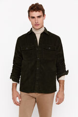 Cortefiel Quilted corduroy overshirt Green