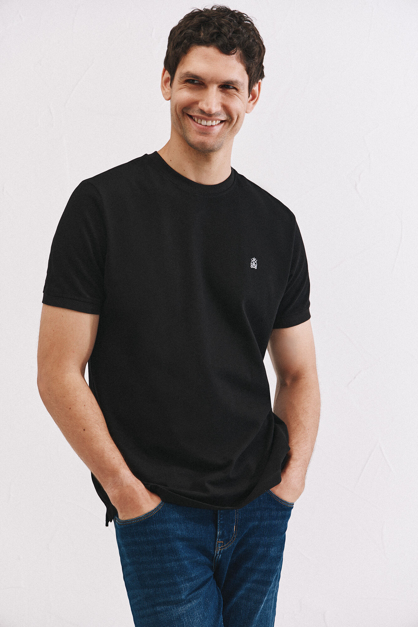 Cortefiel Basic piqu&eacute; t-shirt Black