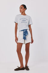 Cortefiel Striped print T-shirt Printed blue
