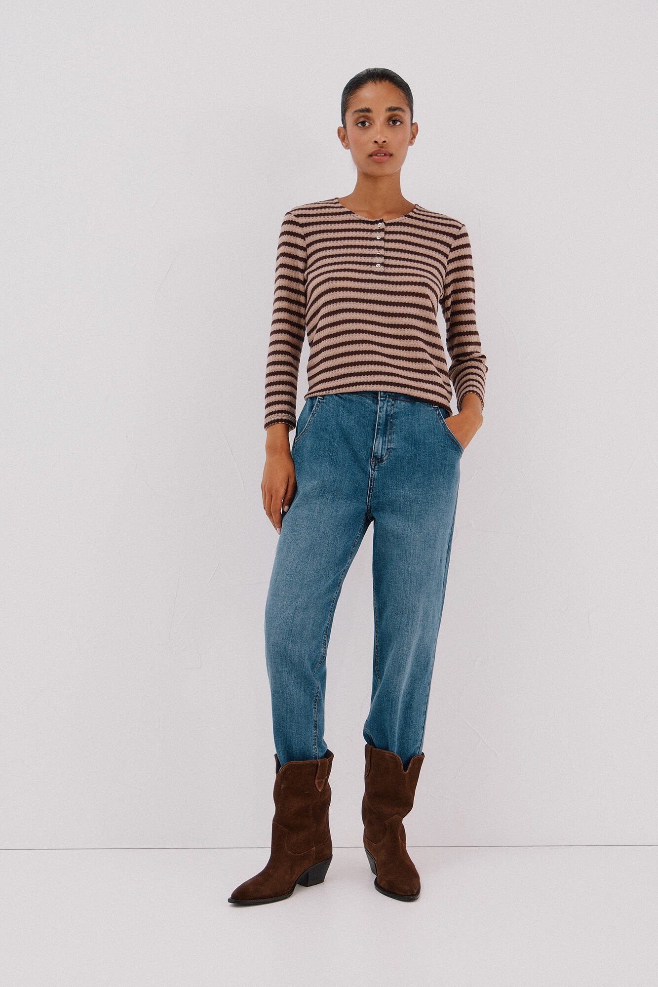 Cortefiel Top estructura rayas