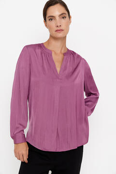 Cortefiel Satin blouse Lilac