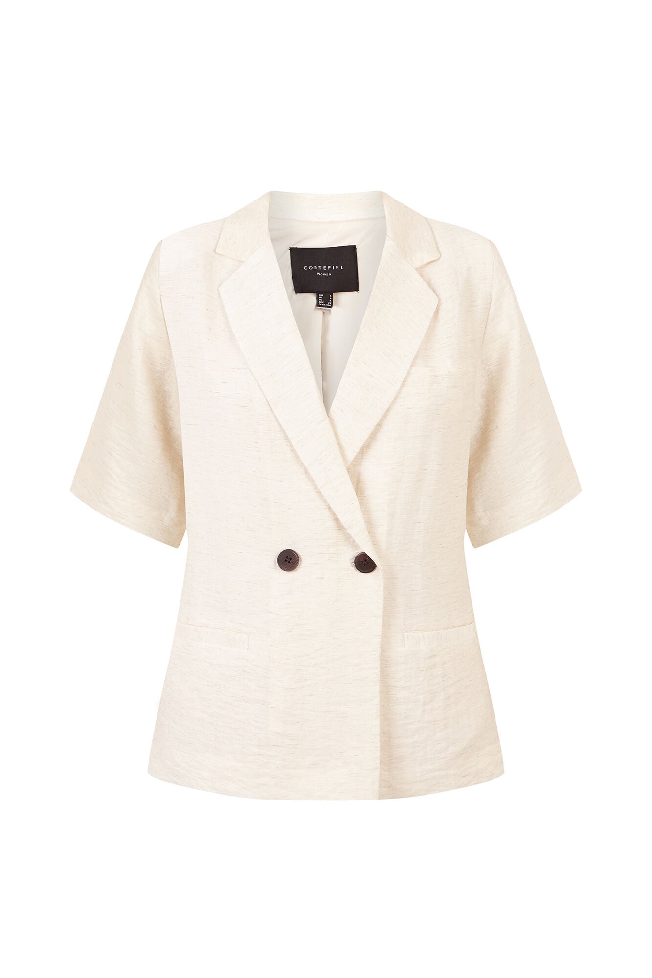 Cortefiel Women's short sleeve blazer Ivory