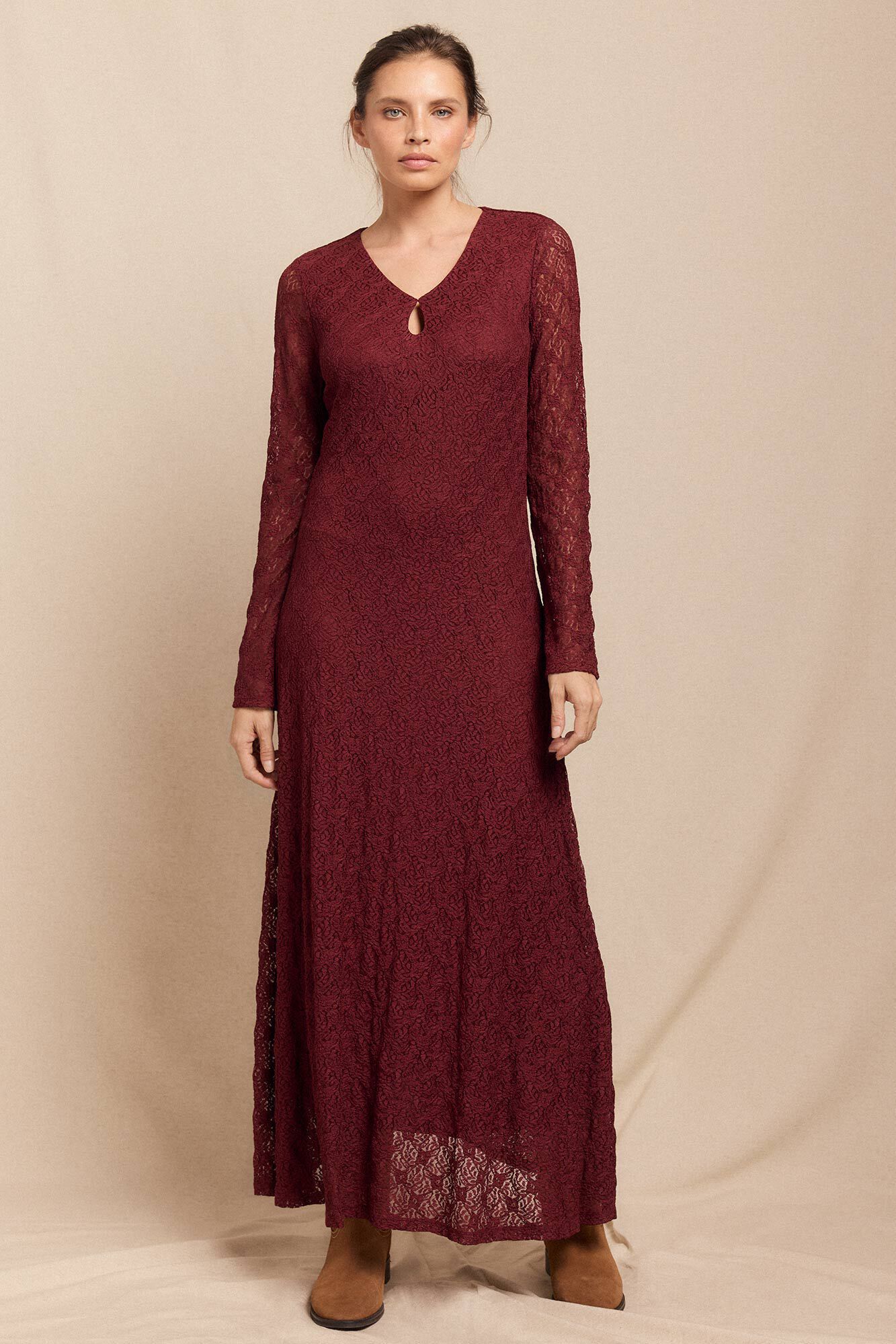 Slowlove Vestido de renda de manga comprida Granada