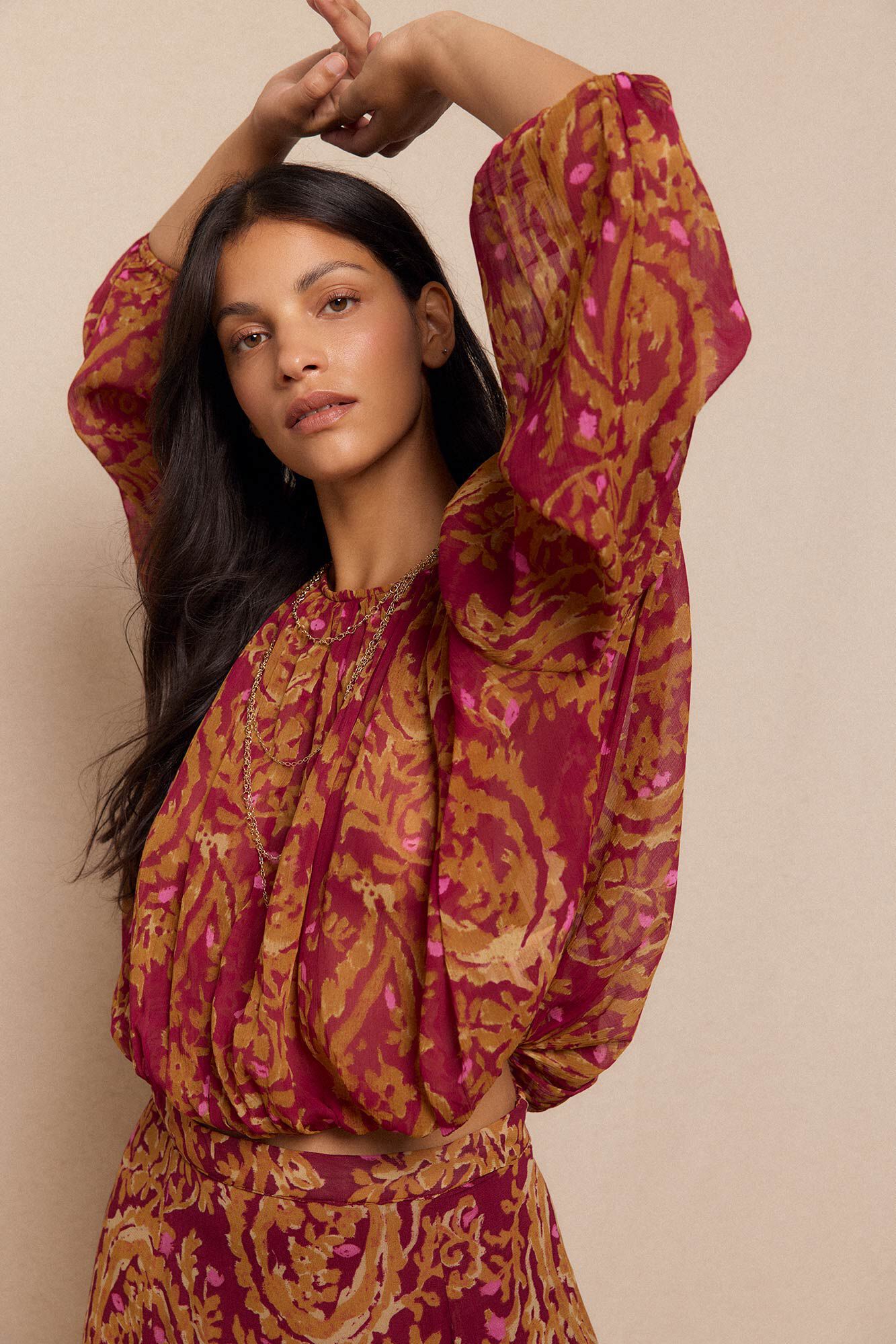 Slowlove Blusa estampada fluida