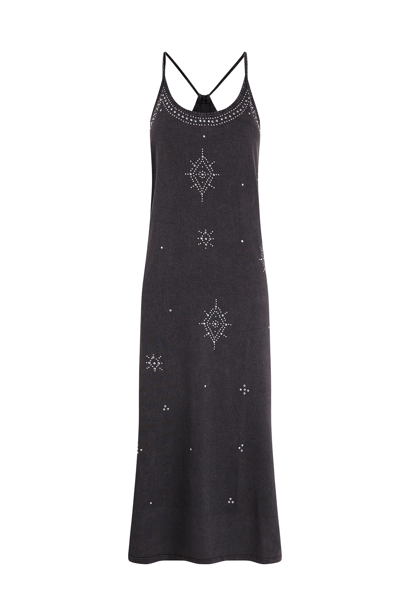 Slowlove Vestido tirantes tachas Preto