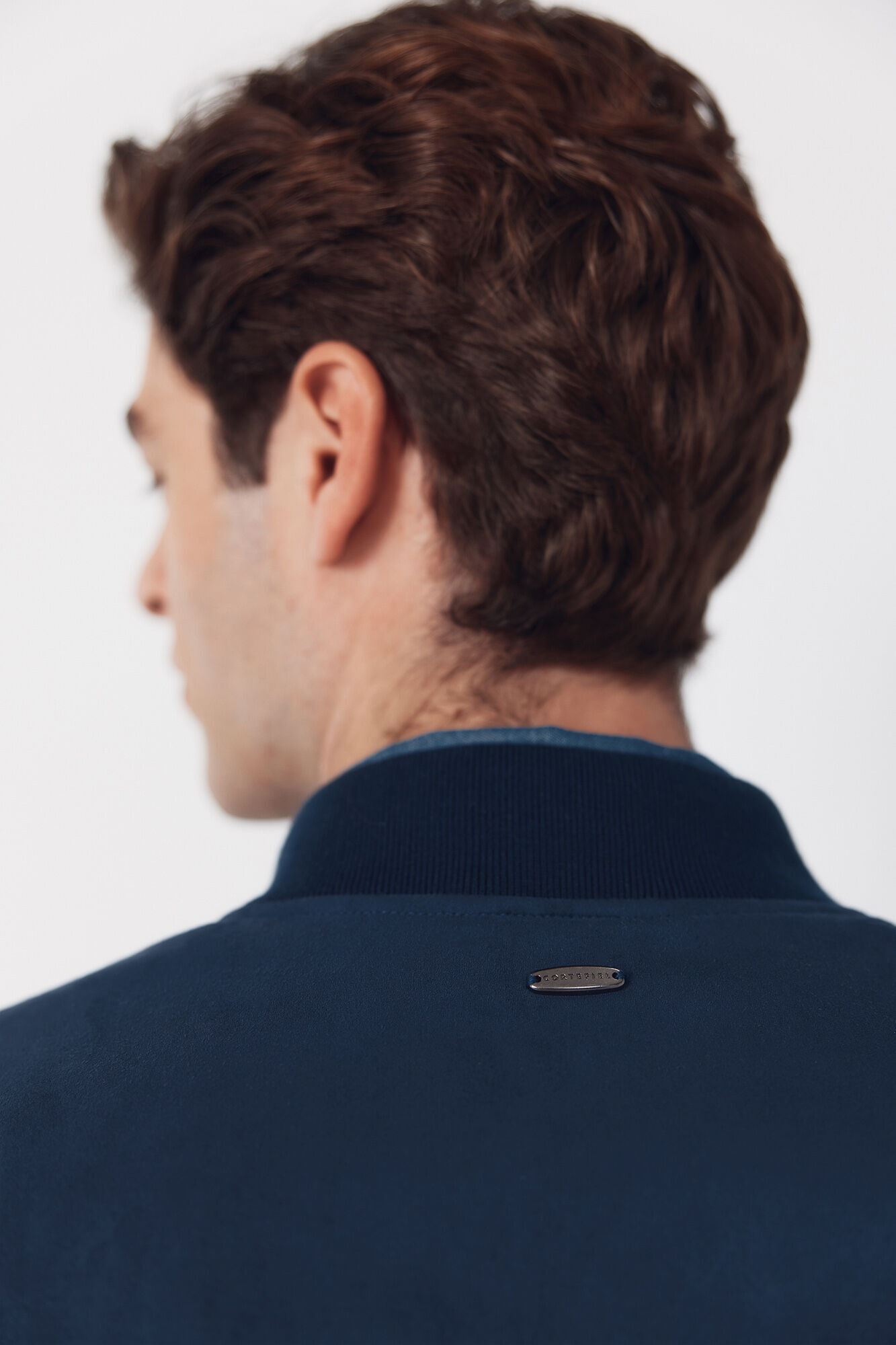 Cortefiel Faux suede bomber jacket Navy