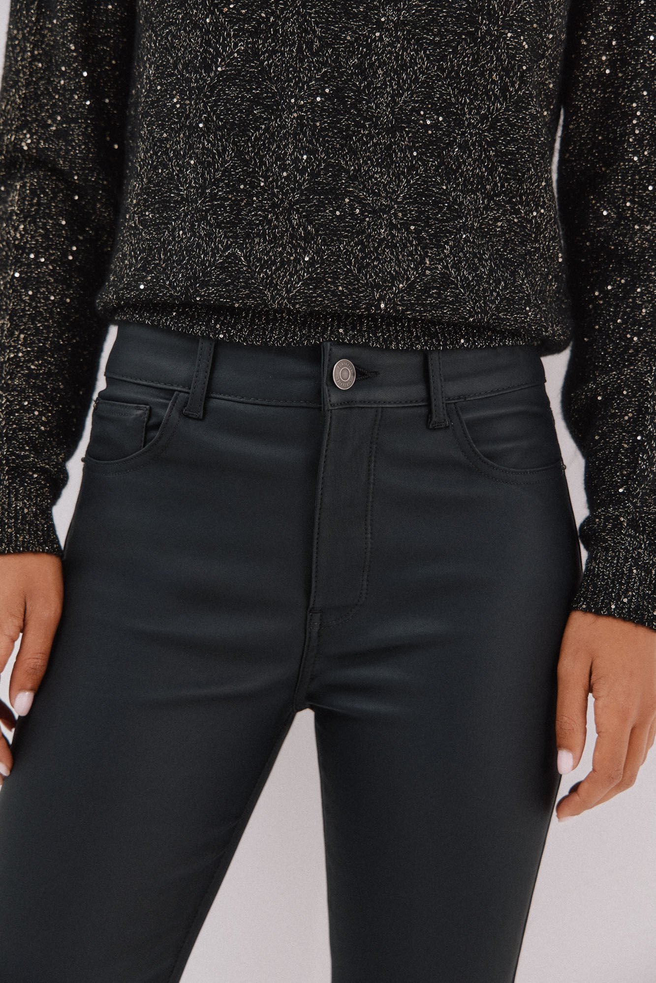 Cortefiel Pantalones sensational resinados Negro