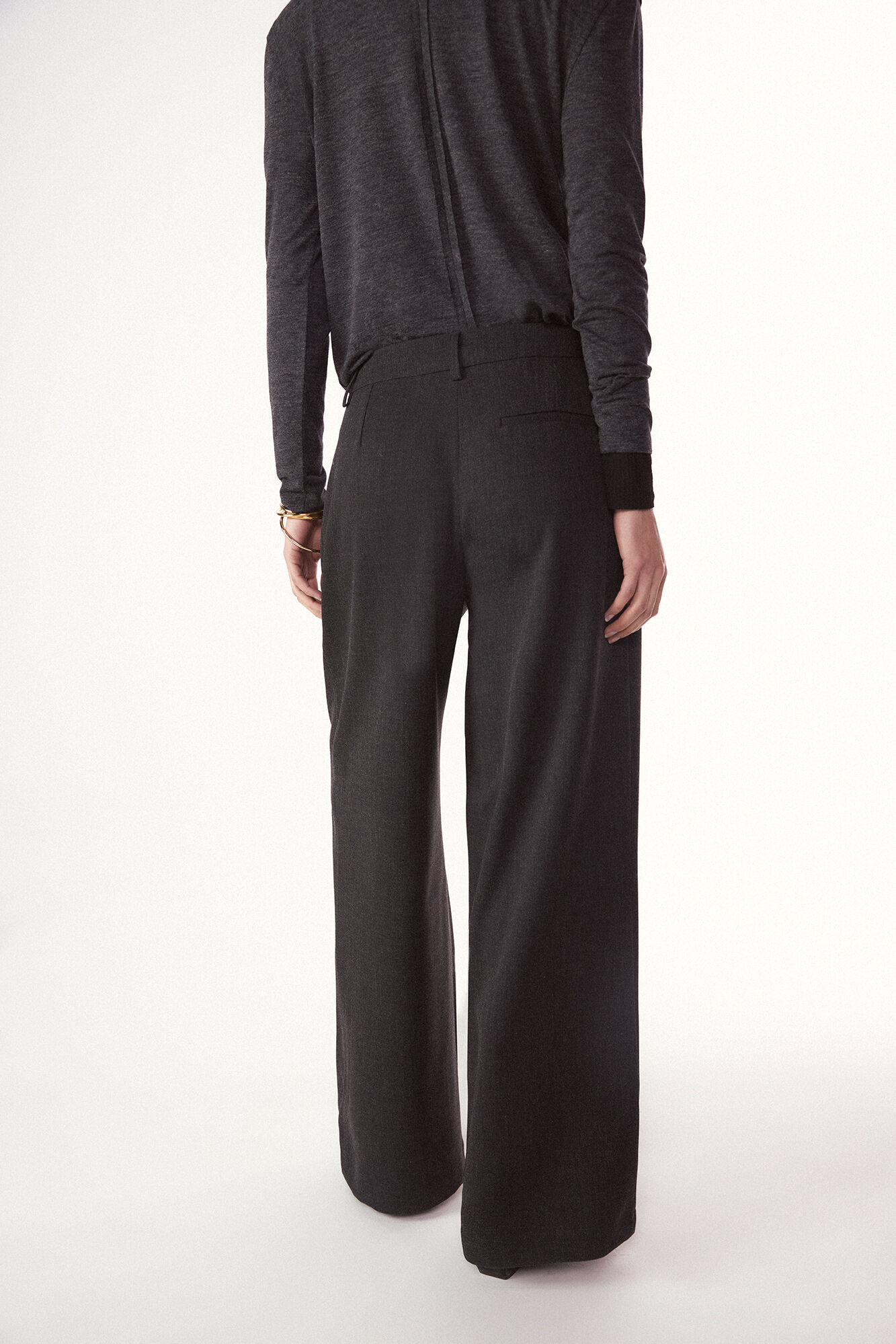 Slowlove Pantal&oacute;n pinzas recto Cinzento