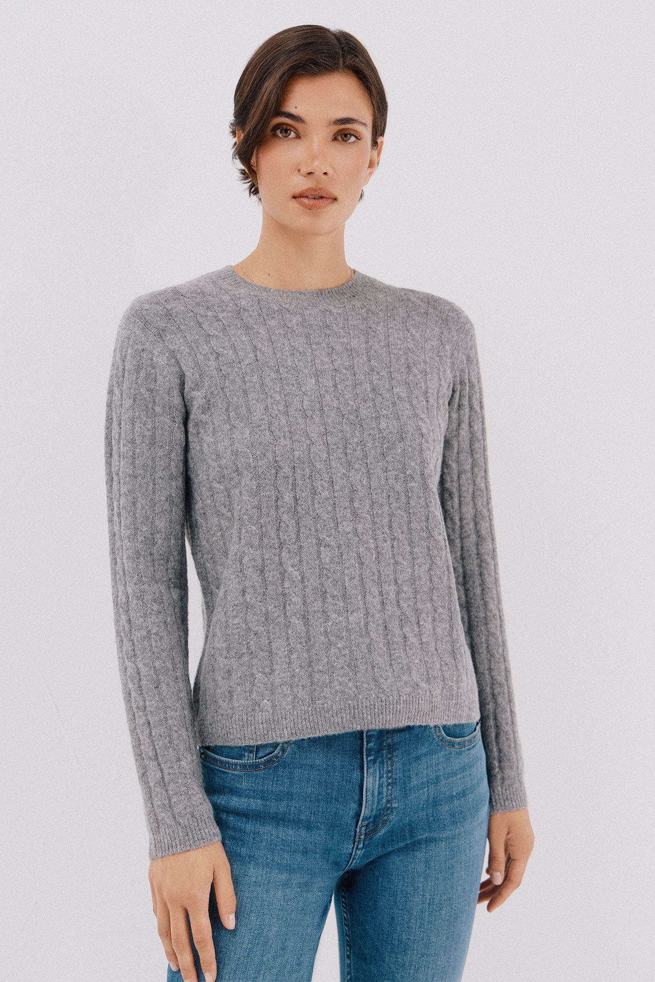 Cortefiel Jersey suave ochos Gris