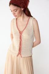Slowlove Top punto contraste Coral