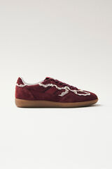 Alohas Tb.490 Crochet Leather Slippers Maroon