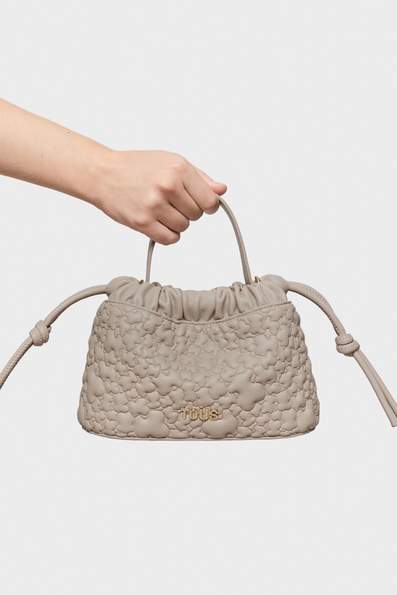 Tous TOUS Puffy Bear small taupe purse Beige