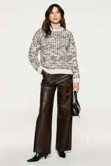 Selected Camisola de lã com gola caixa Cinzento