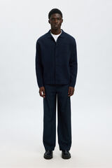 Selected 100% Organic cotton cardigan jacket with pockets. Navy