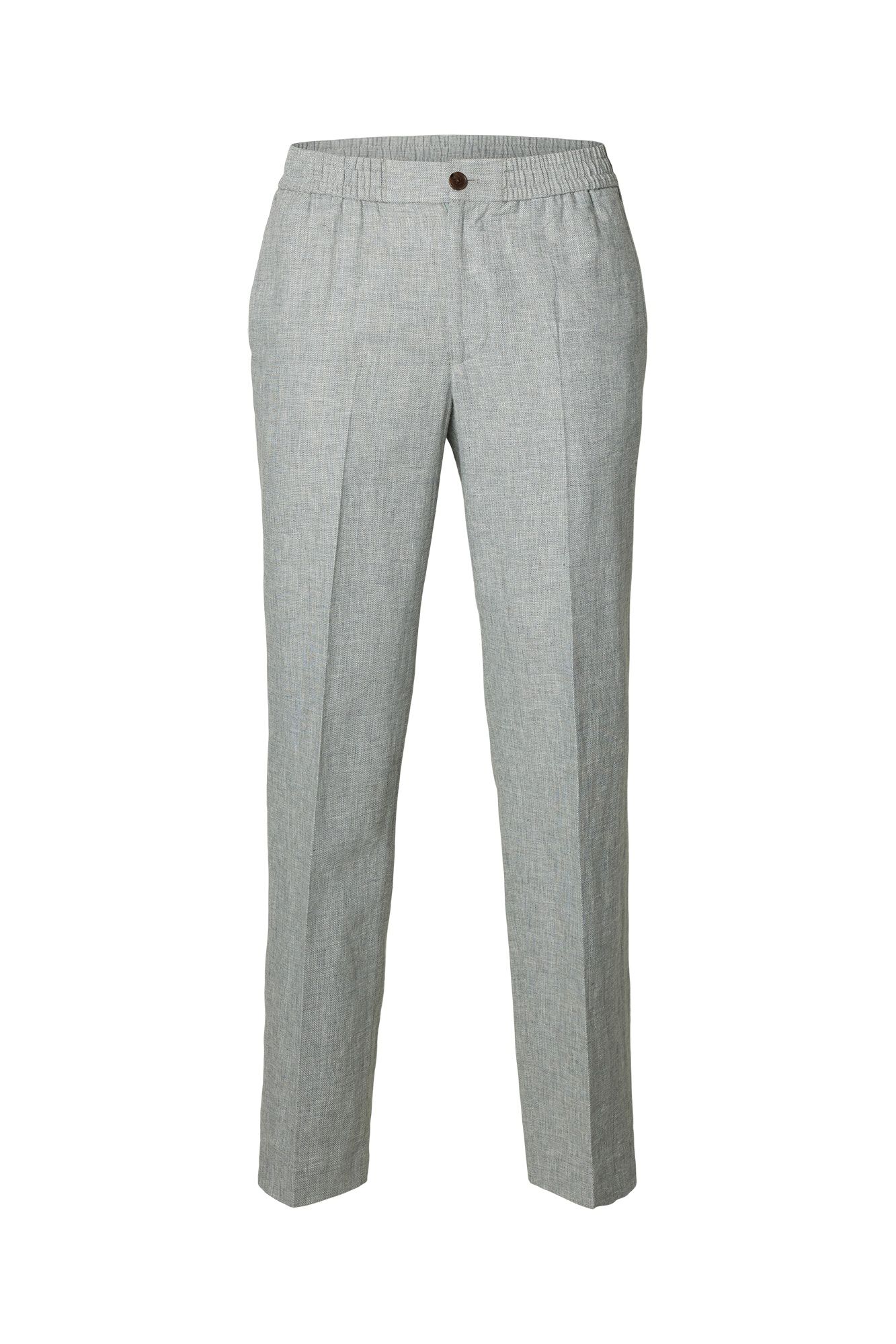 Selected Linen tailored trousers Grey