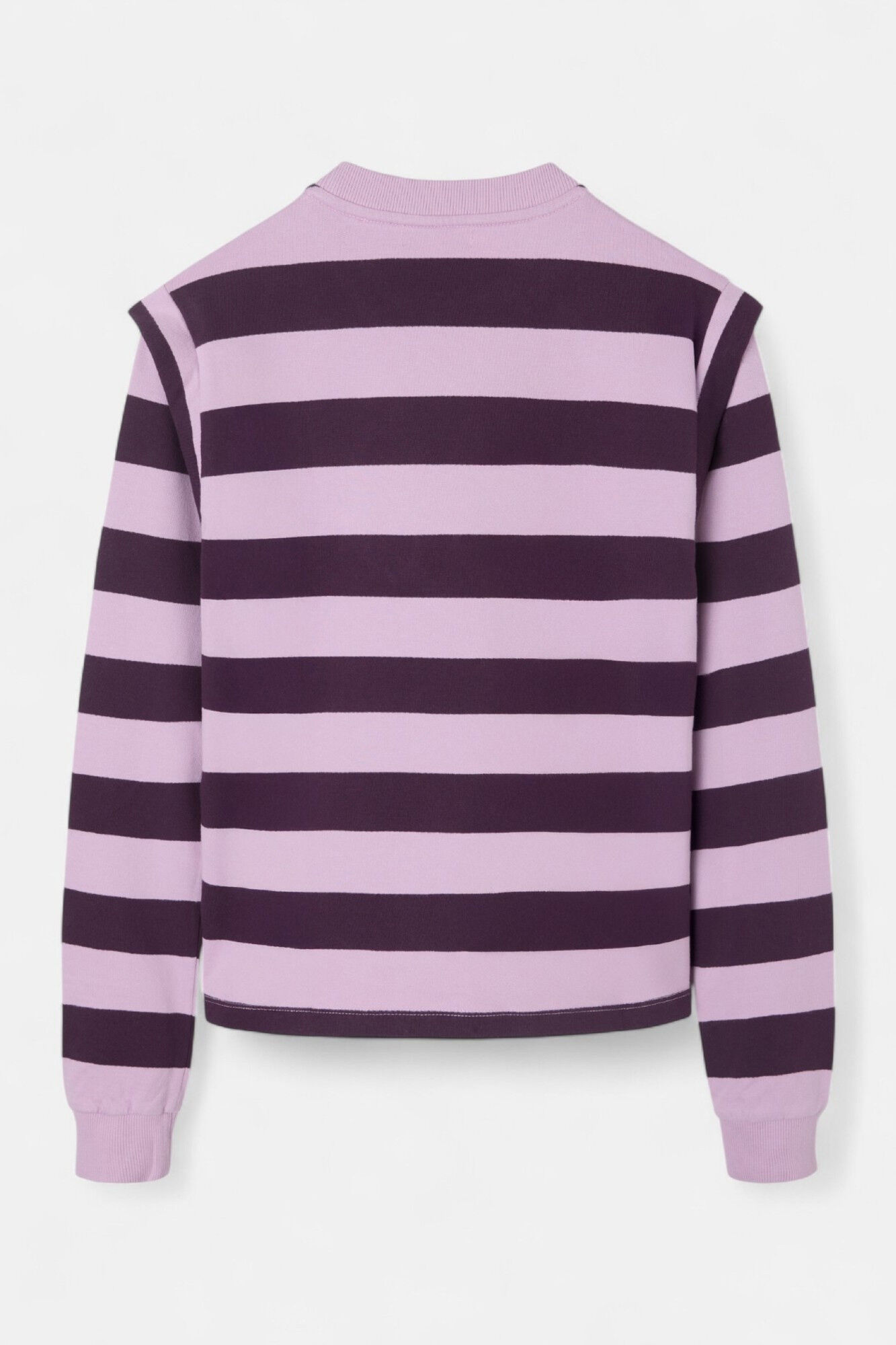 Silbon Sweatshirt feminino com ombreiras riscas Multicolorido