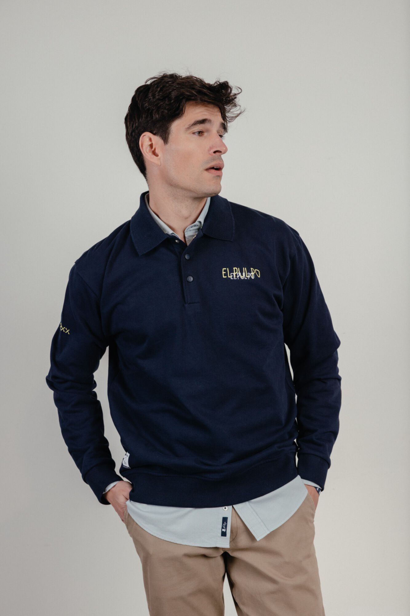 elPulpo Sudadera unisex con cuello rugby