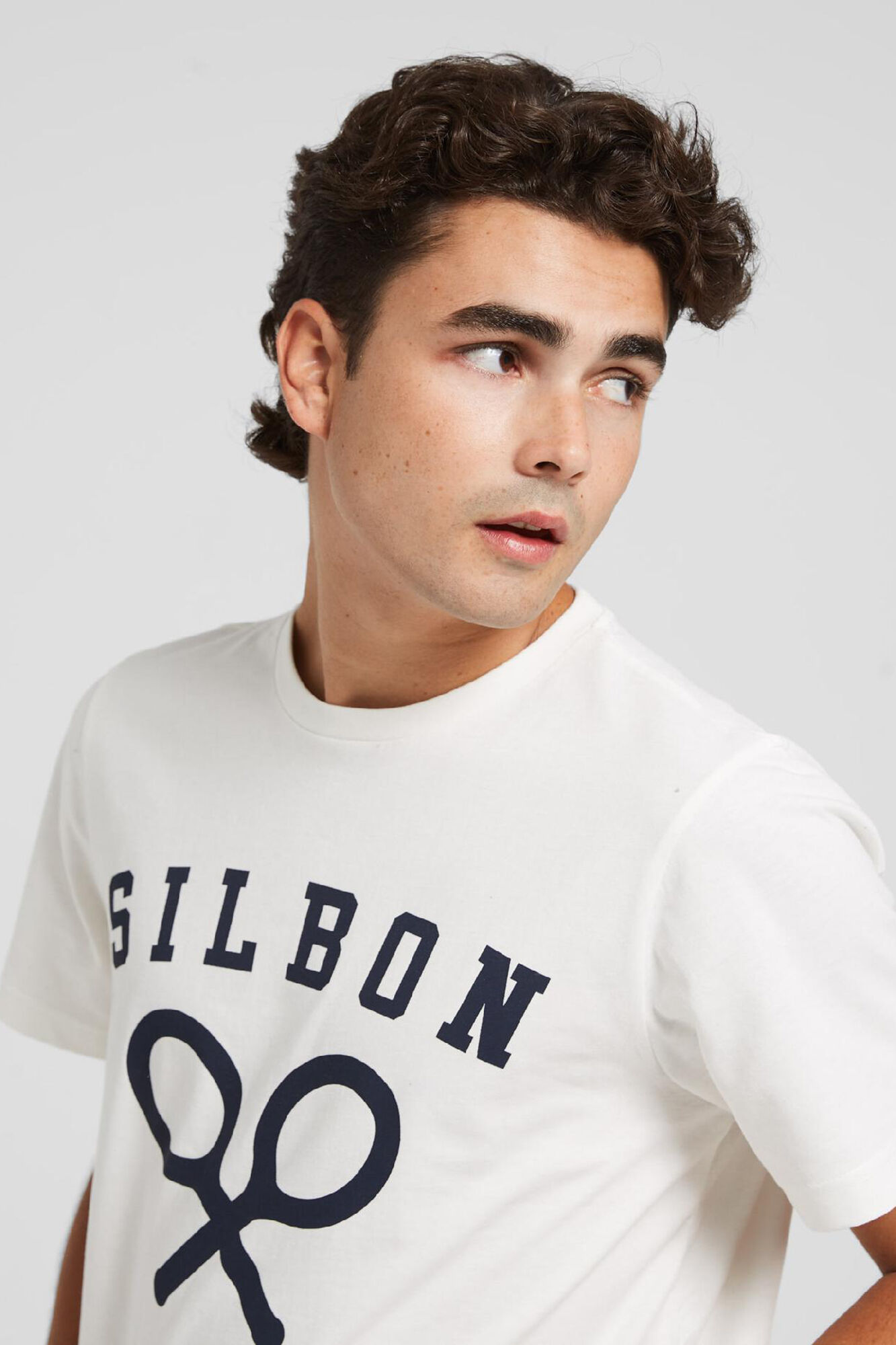 Silbon Camiseta raquetas corporativas blanca Blanco