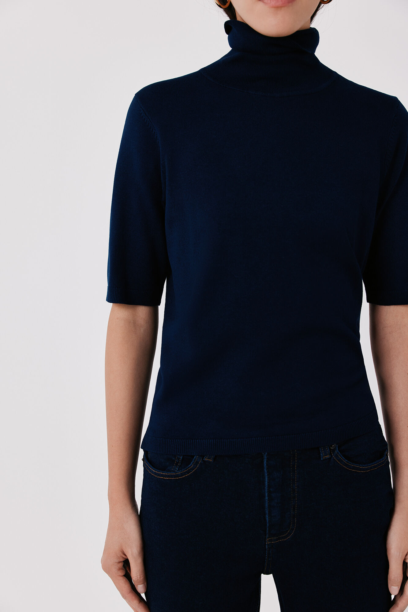 Cortefiel Jersey cuello vuelto Azul marino